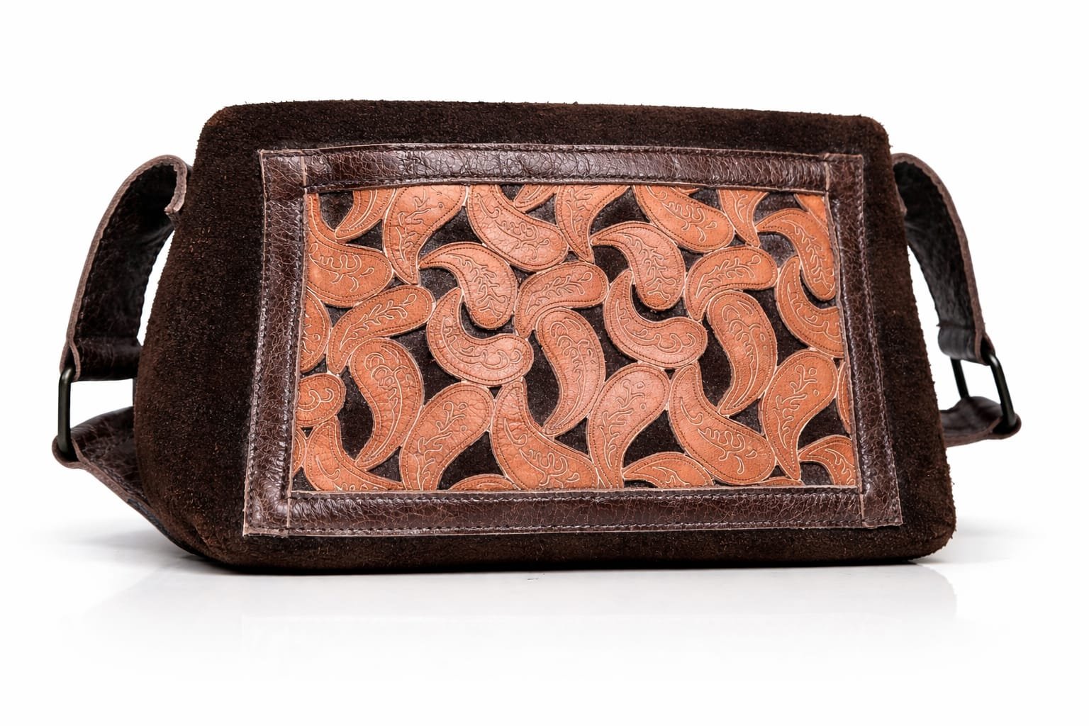 bandolera mujer cuero de potro labrado a mano diseño artesanal Vonna Chic