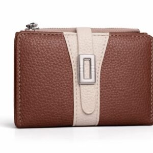 billetera mujer ecocuero chocolate y nude diseño bicolor Vonna Chic