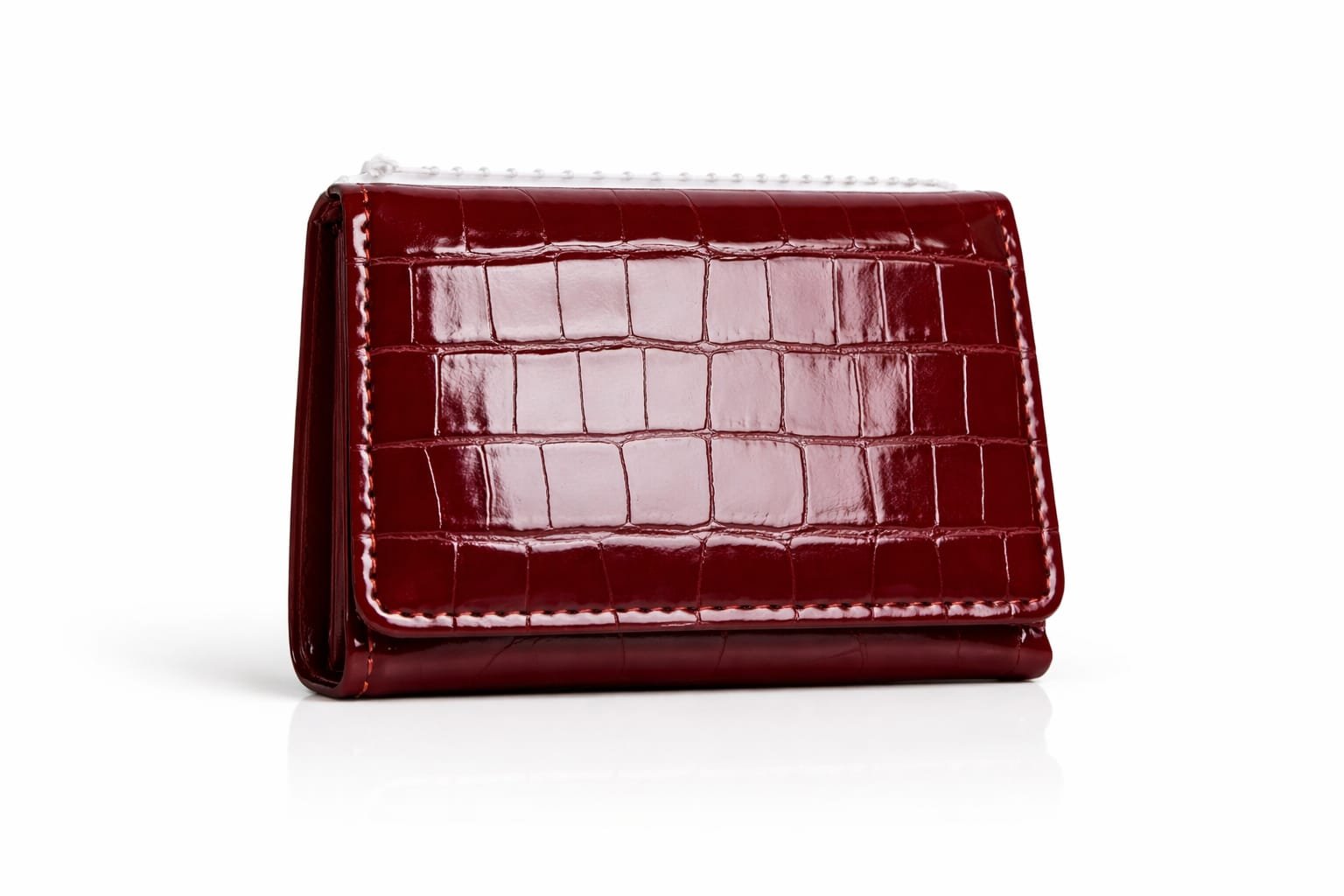 monedero mujer bordó ecocuero textura croco diseño clásico Vonna Chic