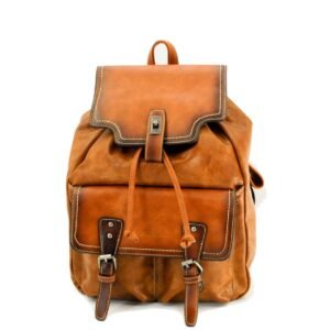 mochila mujer símil cuero color terracota con compartimentos para laptop Vonna Chic