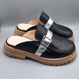zueco urban buckle mule negro