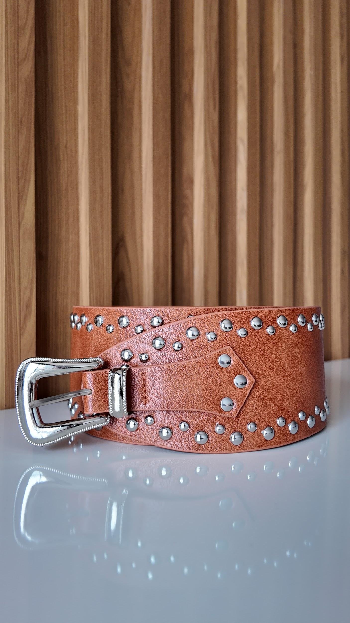 Cinto Wide Stud Terracota - Imagen 2